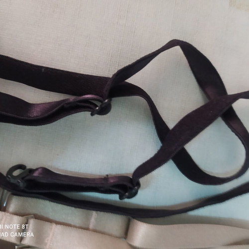 Bra straps set of 4 like new, black, beige, silicone and grey-green