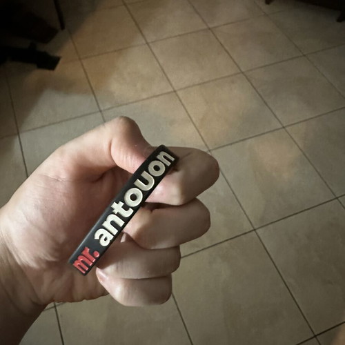 Mr Antouon rubber bracelet, black and white