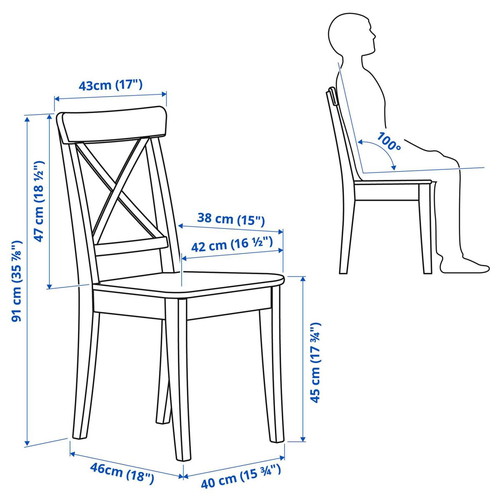 Ingolf dining chair Ikea like new, solid wood, white acrylic