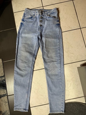 Bershka skinny fit jeans used, light blue, size S