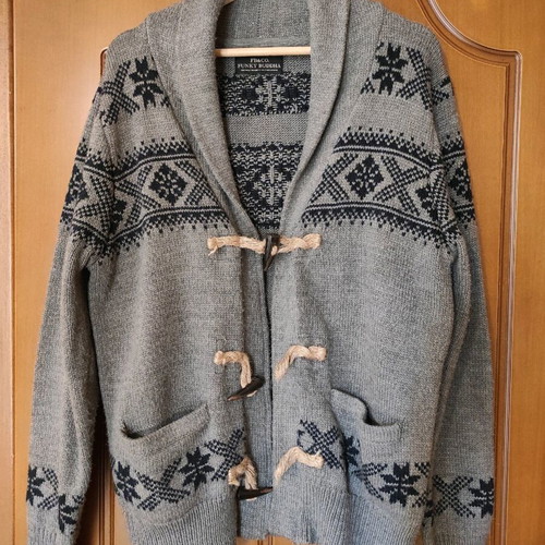 Funky Buddha knitted cardigan grey like new, size XL