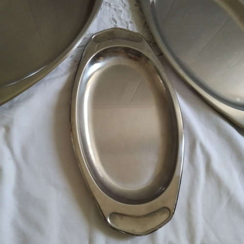 AMC stainless steel serving platters set of 3 oval