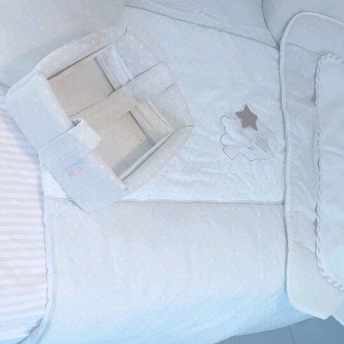 Pierre Cardin baby bedding set used, cotton, neutral beige