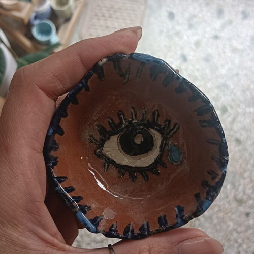 Eye ceramic decoration handmade used