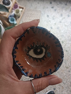 Eye ceramic decoration handmade used