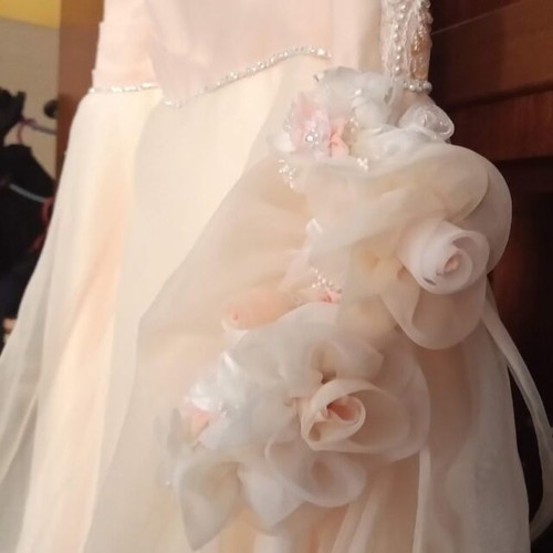 Wedding dress romantic salmon handmade, very good condition
