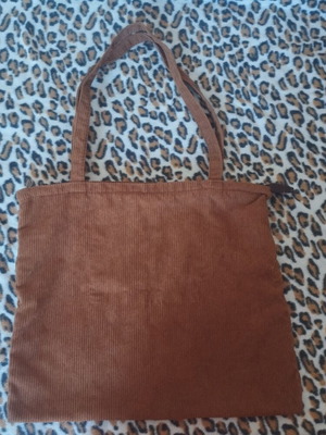 Brown corduroy tote shoulder bag like new