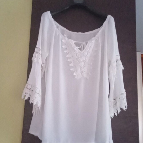 Women's 3/4 Sleeve Blouse White Like New
