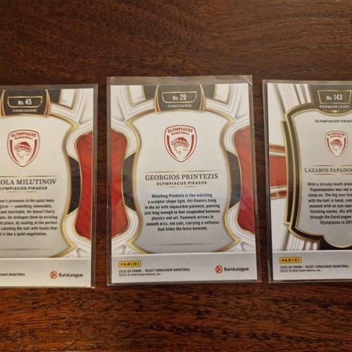 Panini Euroleague Select Olympiacos basketball cards new, pack of 3
