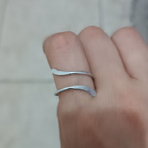 Adjustable silver ring handmade from scratch, new