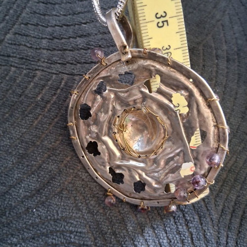 Silver handmade pendant necklace 80cm like new