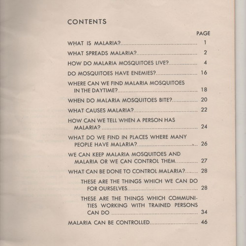 Malaria Control booklet used, 1941 edition