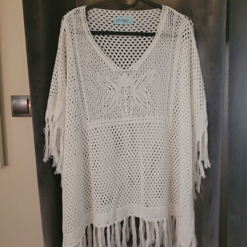 Summer poncho like new, white, size S