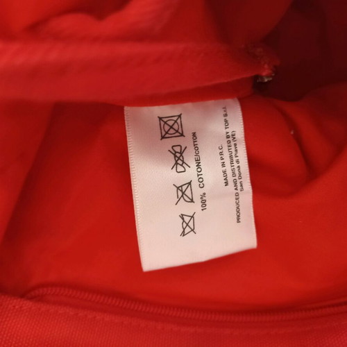 Pomikaki women's bag used, red, cotton and leather