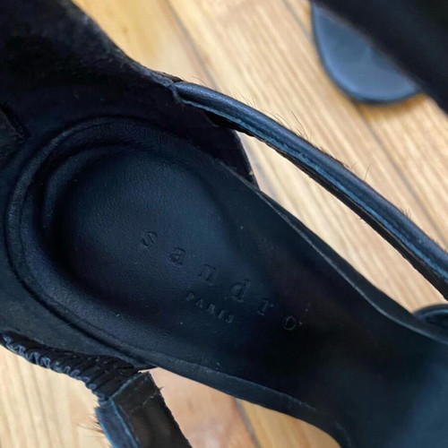 Sandro Paris leopard black heels like new
