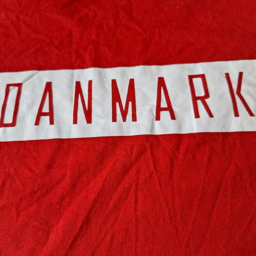 Denmark Fan T-shirt Hummel Carlsberg DBU used, size XS