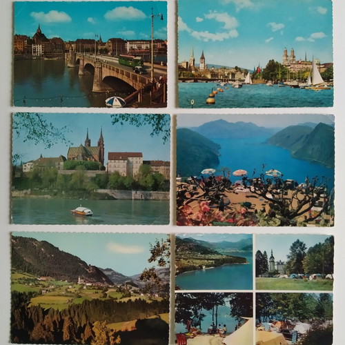PACKAGE WITH 80 VINTAGE POSTCARDS FROM SWITZERLAND