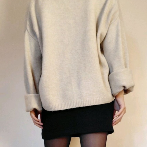 Massimo Dutti wool oversized sweater beige like new, size M-L