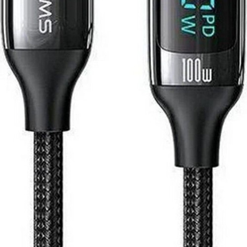 Usams U78 Braided USB-C to USB-C 100W 1.2m Black