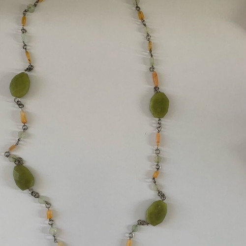 Crystals necklace new, green