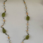 Crystals necklace new, green
