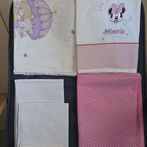 Disney Minnie and Bear Crib Bedding Set, 3 sheets and 3 pillowcases