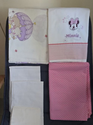 Disney Minnie and Bear Crib Bedding Set, 3 sheets and 3 pillowcases