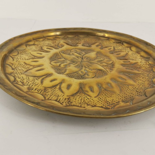 Brass coffee coaster used, vintage 1950