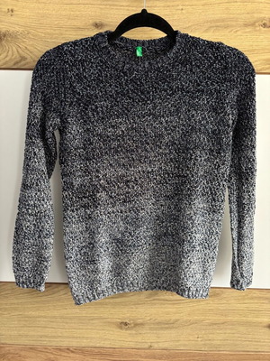 United Colors of Benetton πουλόβερ με στρογγυλή λαιμόκοψη, σαν καινούργιο, μπλε και άσπρο