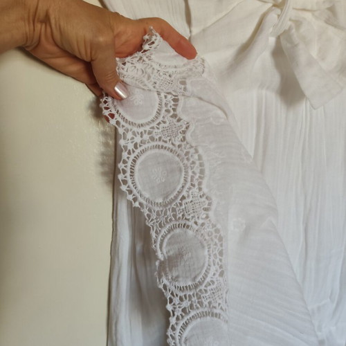 Lynne Maxi Dress white cotton like new, size M