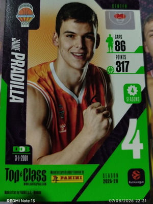 Panini Top Class collectible sticker used