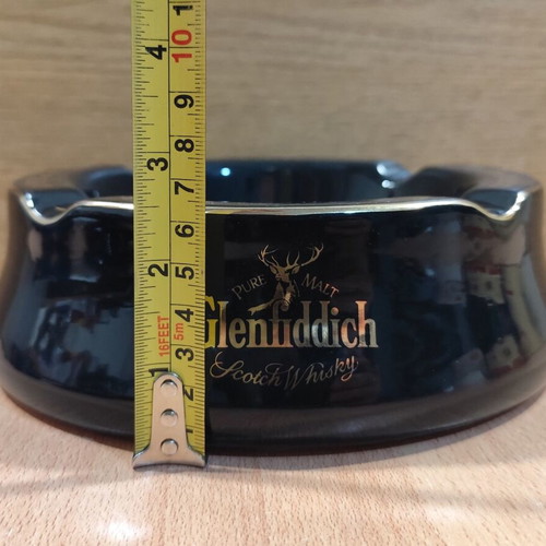 Glenfiddich Scotch Whisky Ceramic Ashtray used, vintage promotional