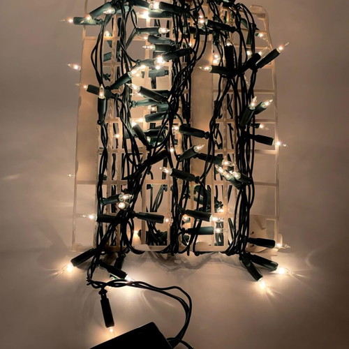 Christmas transparent lights vintage 1980 like new, 100 pieces, 8.5 meters