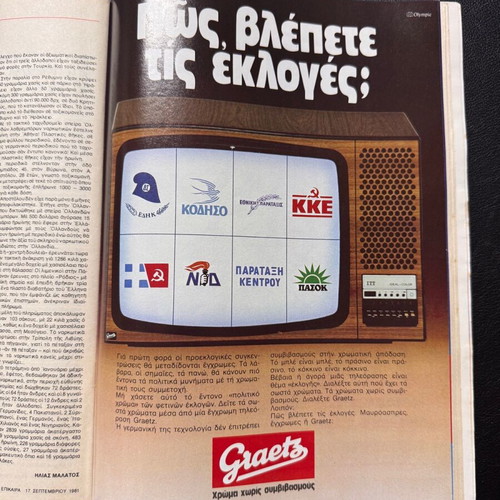 Epikaira magazine 17-23 September 1981 used, Andreas Papandreou, PASOK