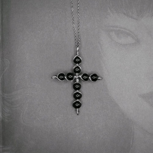 Gothic cross necklace handmade new stainless steel