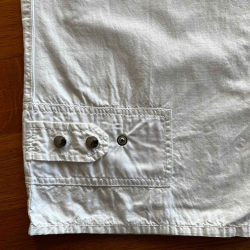 Madlen white cargo pants with satin pockets and decorations, like new