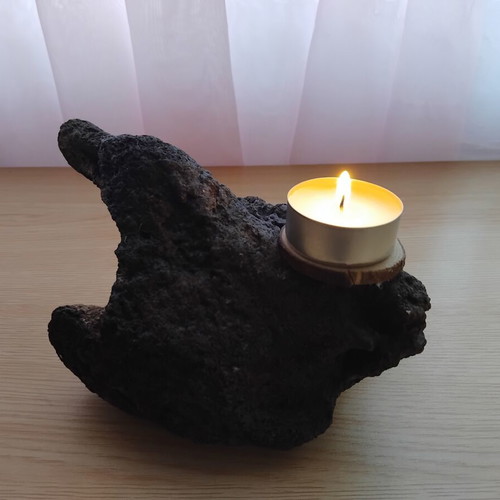 Handmade driftwood candlestick for tealight candle