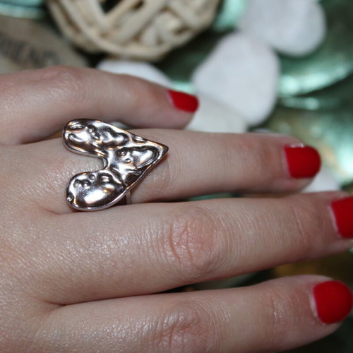 Adjustable silver ring new