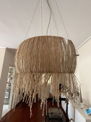 Glass ceiling light for 3 bulbs like new with silver details
