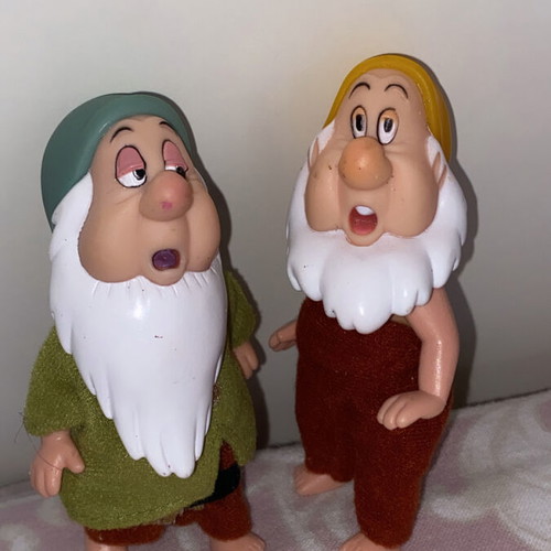 Disney Snow White Figures Grumpy and Sleepy used
