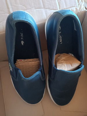 Lacoste leather slip-on sneakers, size 44, blue
