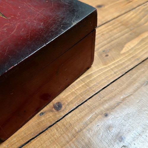 Vintage Decorative Wooden Jewelry Box with Starburst Design
