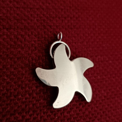 Handmade 925 silver double-sided starfish pendant