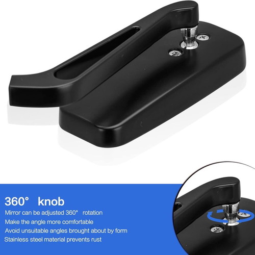 LKV Universal Motorcycle Mirrors with 8mm and 10mm Adapters for Harley and More