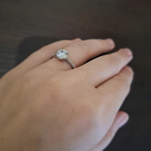 Swarovski ring size 52 like new, silver tone with crystals