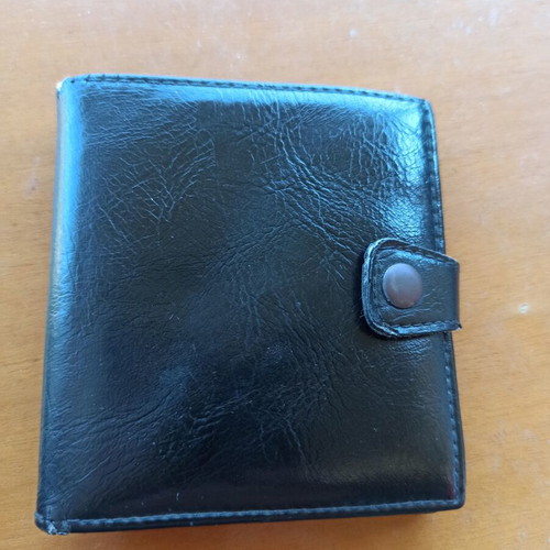 Leather wallet used, black