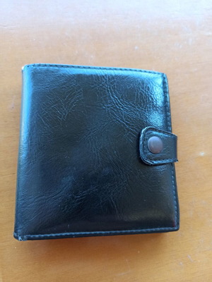 Leather wallet used, black
