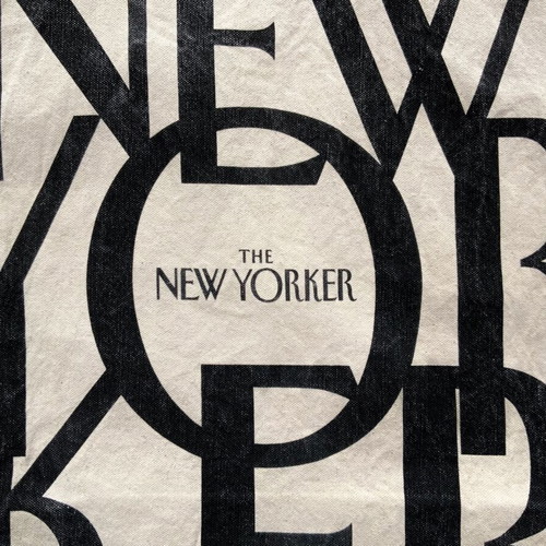 The New Yorker Magazine Canvas Tote Bag used, natural with black logo