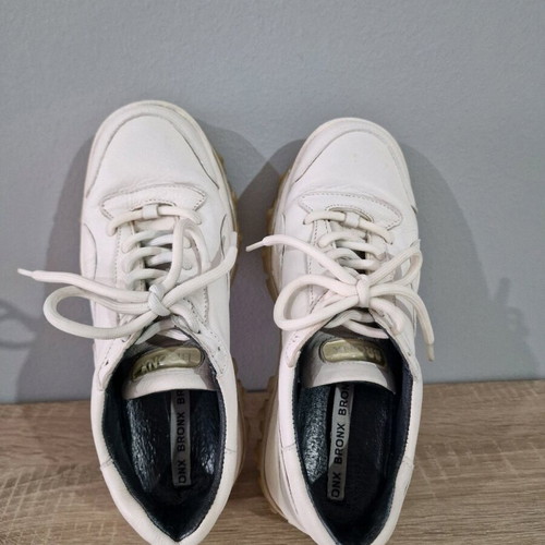 Bronx leather sneakers used, size 38, white