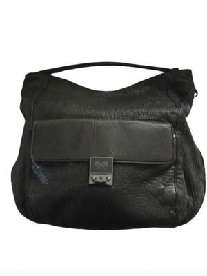 Anya Hindmarch black leather shoulder bag used